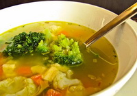 Фото к рецепту: Куриный суп с брокколи и картофелем