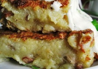 Фото к рецепту: Бабка из картофеля с шампиньонами
