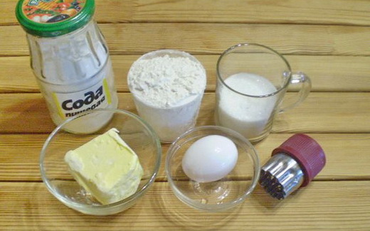 Ингредиенты для приготовления теста на маргарине для печенья