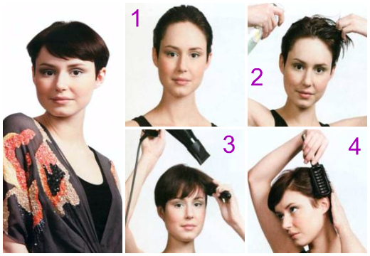 Как сделать себе укладку на короткие 829