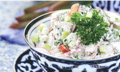 Салат из ревеня рецепт | Как приготовить салат из ревеня