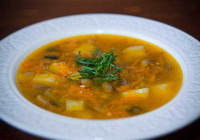 Фото к рецепту: Картофельный суп с гречкой
