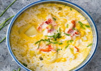 Фото к рецепту: Сырный суп с картофелем и плавленым сыром