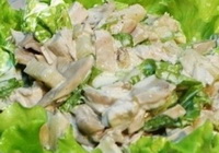 Фото к рецепту: Салат с отварного куриного филе