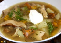 Фото к рецепту: Постный суп из белых грибов