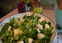 Фото к рецепту: Зеленый простой салат