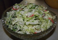 Фото к рецепту: Крабовый салат с капустой