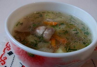 Фото к рецепту: Суп грибной из свинины