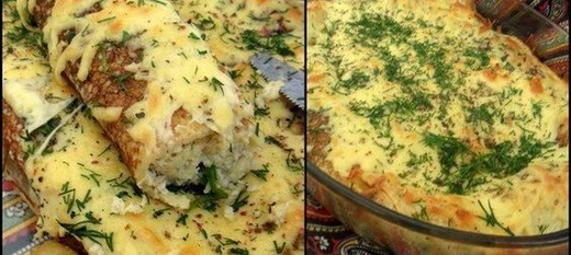 Блины фаршированные мясной начинкой