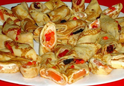 Блины рыбные с икрой