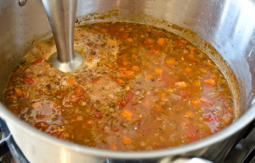 Измельчаем суп в пюре